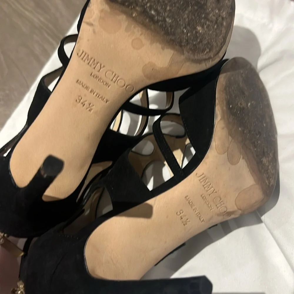Jimmy Choo Black Cutout Heels - Picture 3 of 4